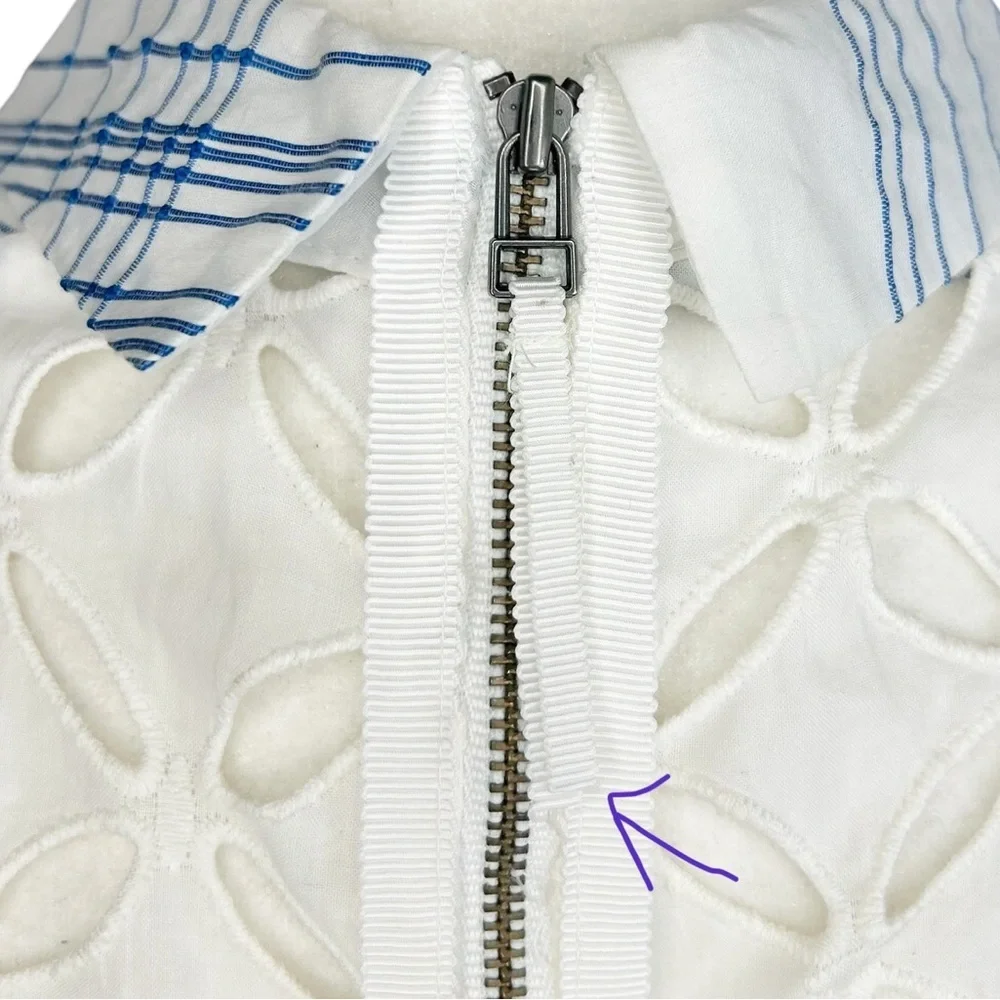 Anthropologie Moulinette Soeurs 6 Seaplane Dress Blue White Windowpane - Picture 10 of 16
